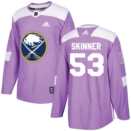 Adidas Sabres #53 Jeff Skinner Purple Authentic Fights Cancer Youth Stitched NHL Jersey